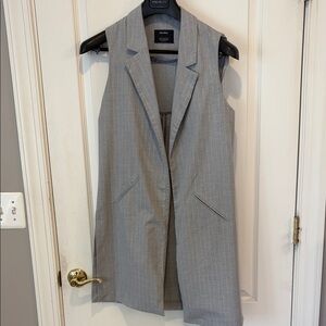 Bershka Gray Sleeveless Blazer